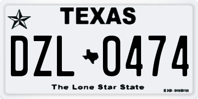 TX license plate DZL0474