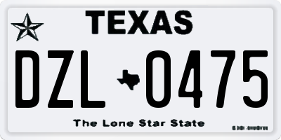 TX license plate DZL0475