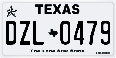 TX license plate DZL0479