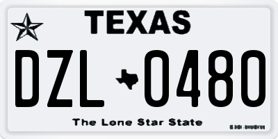 TX license plate DZL0480
