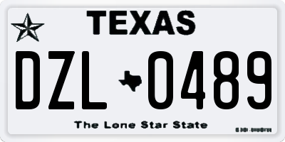 TX license plate DZL0489