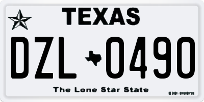 TX license plate DZL0490