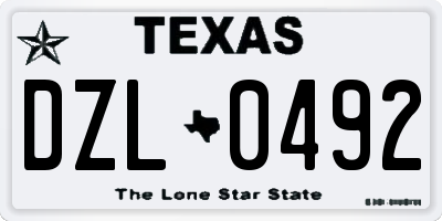 TX license plate DZL0492