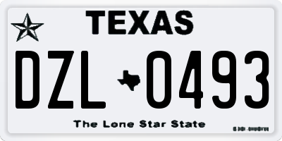 TX license plate DZL0493