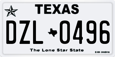 TX license plate DZL0496