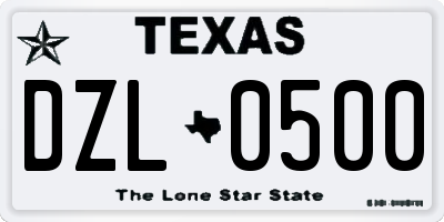 TX license plate DZL0500