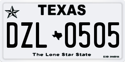 TX license plate DZL0505