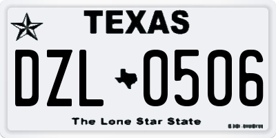 TX license plate DZL0506