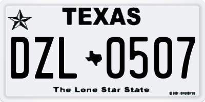 TX license plate DZL0507