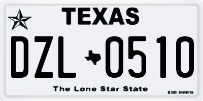 TX license plate DZL0510