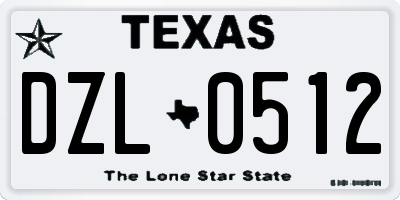 TX license plate DZL0512