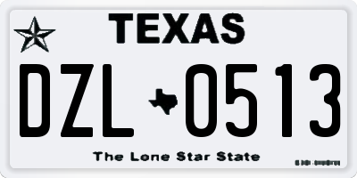 TX license plate DZL0513