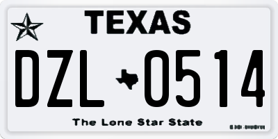 TX license plate DZL0514