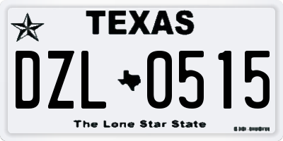 TX license plate DZL0515