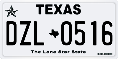 TX license plate DZL0516