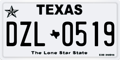 TX license plate DZL0519