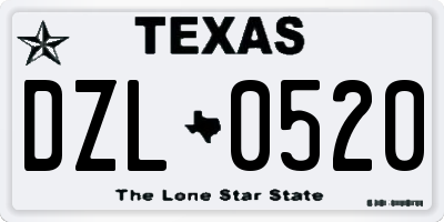 TX license plate DZL0520