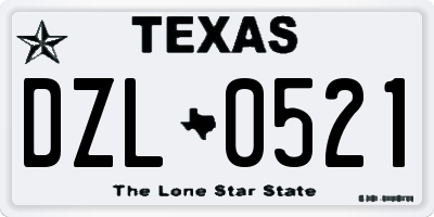 TX license plate DZL0521