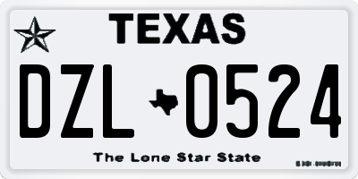 TX license plate DZL0524