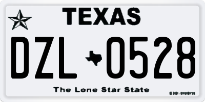 TX license plate DZL0528