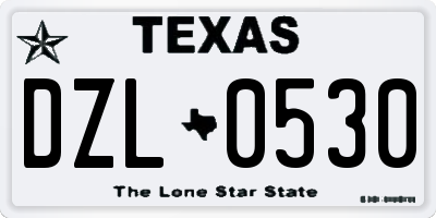 TX license plate DZL0530