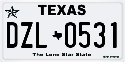 TX license plate DZL0531