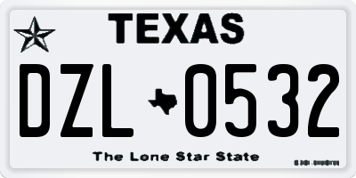 TX license plate DZL0532