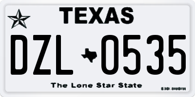 TX license plate DZL0535