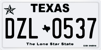 TX license plate DZL0537
