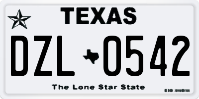 TX license plate DZL0542