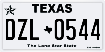 TX license plate DZL0544