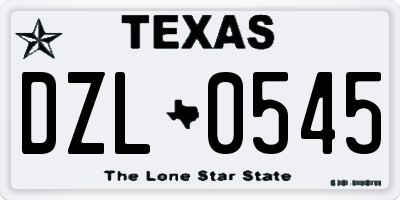 TX license plate DZL0545