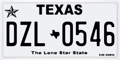 TX license plate DZL0546
