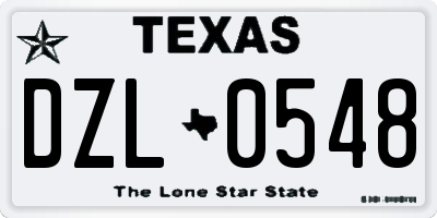 TX license plate DZL0548