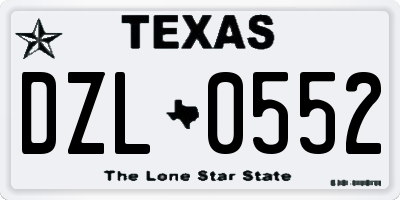 TX license plate DZL0552