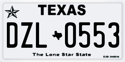 TX license plate DZL0553
