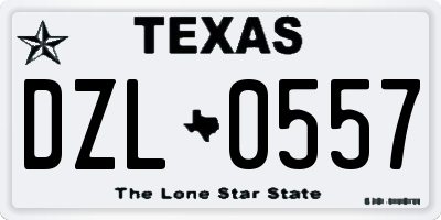TX license plate DZL0557