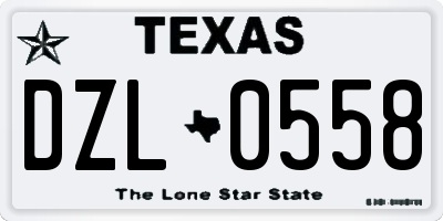 TX license plate DZL0558