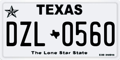 TX license plate DZL0560
