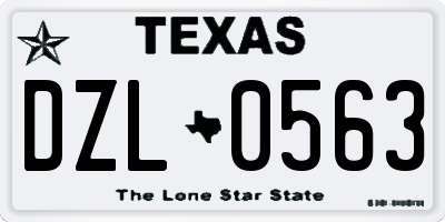 TX license plate DZL0563