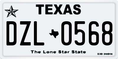 TX license plate DZL0568