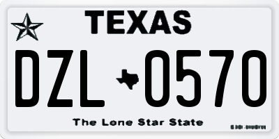 TX license plate DZL0570