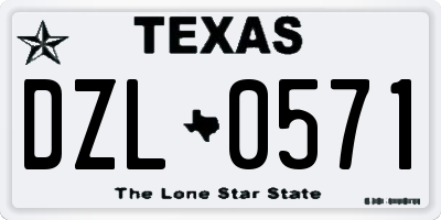 TX license plate DZL0571