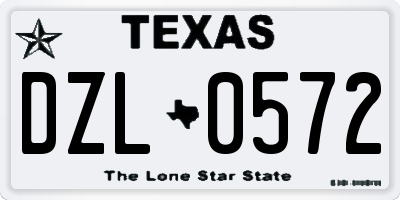 TX license plate DZL0572