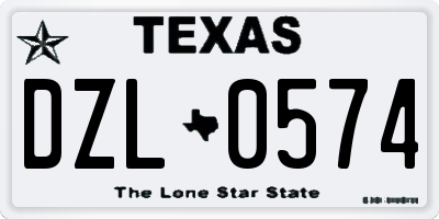 TX license plate DZL0574