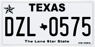 TX license plate DZL0575