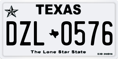 TX license plate DZL0576