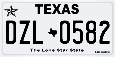 TX license plate DZL0582