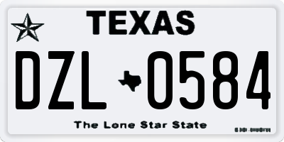 TX license plate DZL0584