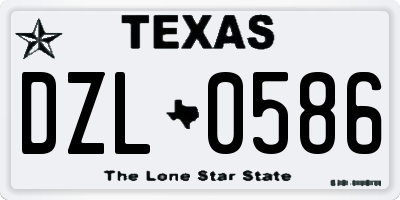 TX license plate DZL0586